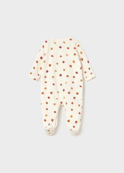 Pelele terciopelo de manga larga color crudo