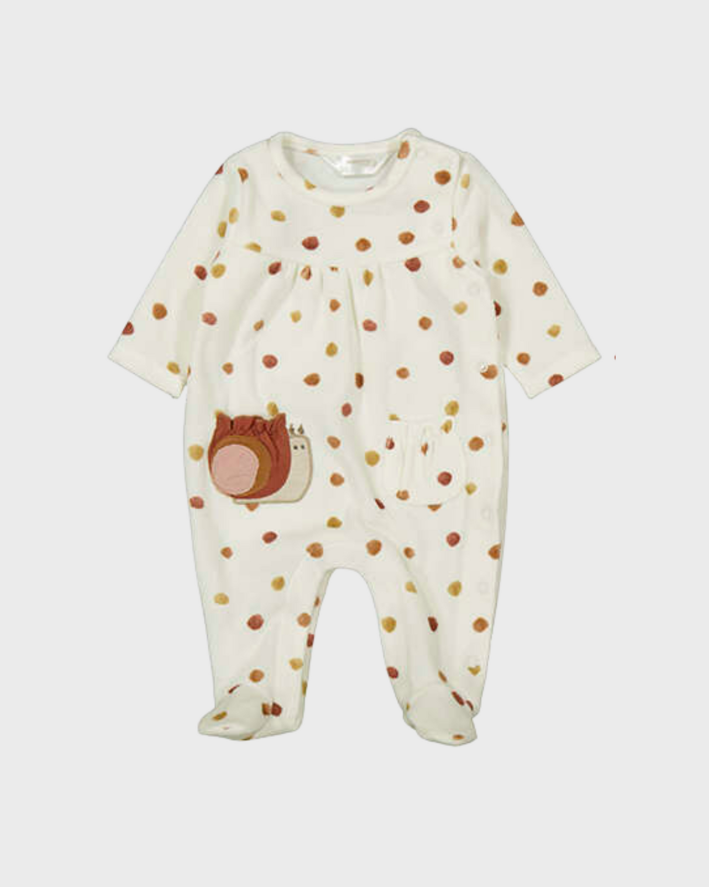 Pelele terciopelo de manga larga color crudo