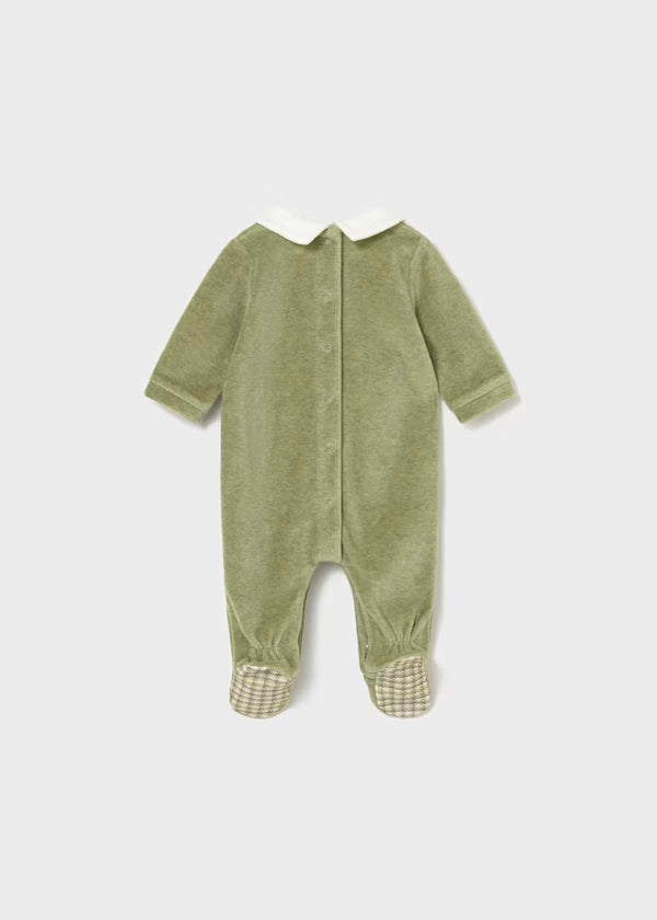 Pelele terciopelo de manga larga color verde