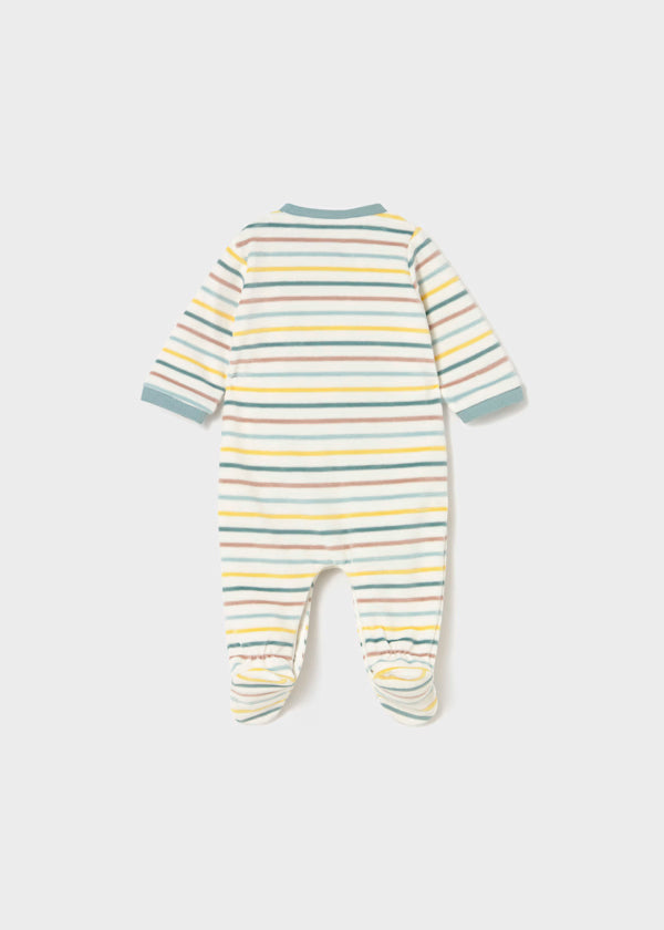 Pelele terciopelo de manga larga rayas dinosaurio