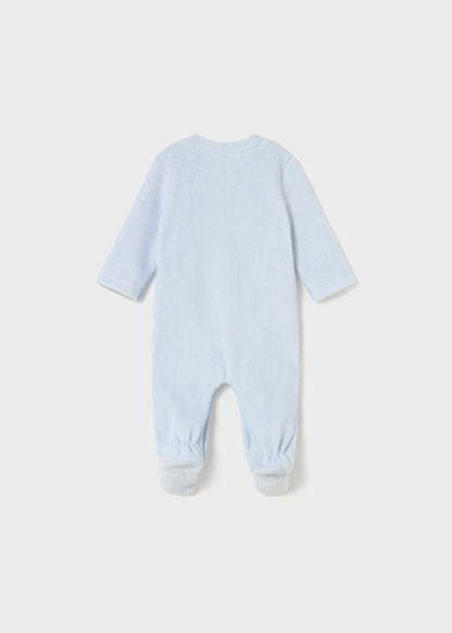 Pelele terciopelo de manga larga color azul cielo