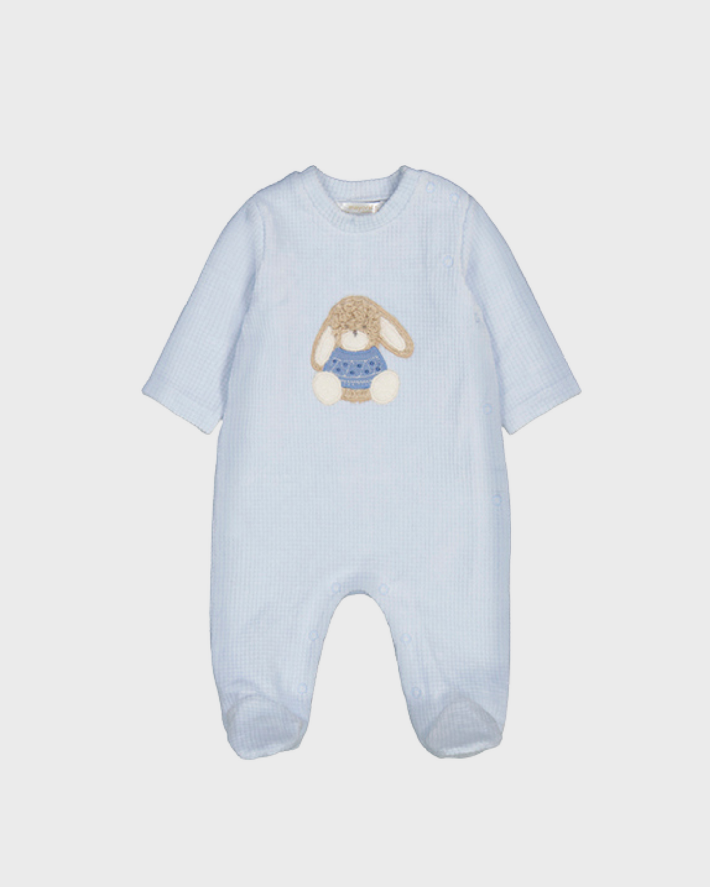 Pelele terciopelo de manga larga color azul cielo