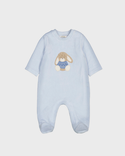 Pelele terciopelo de manga larga color azul cielo