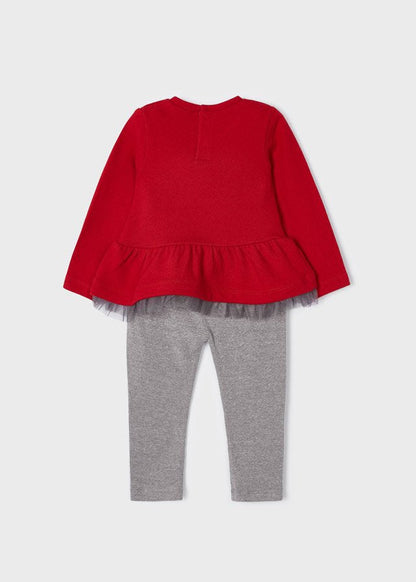 conjunto de leggins y camiseta roja