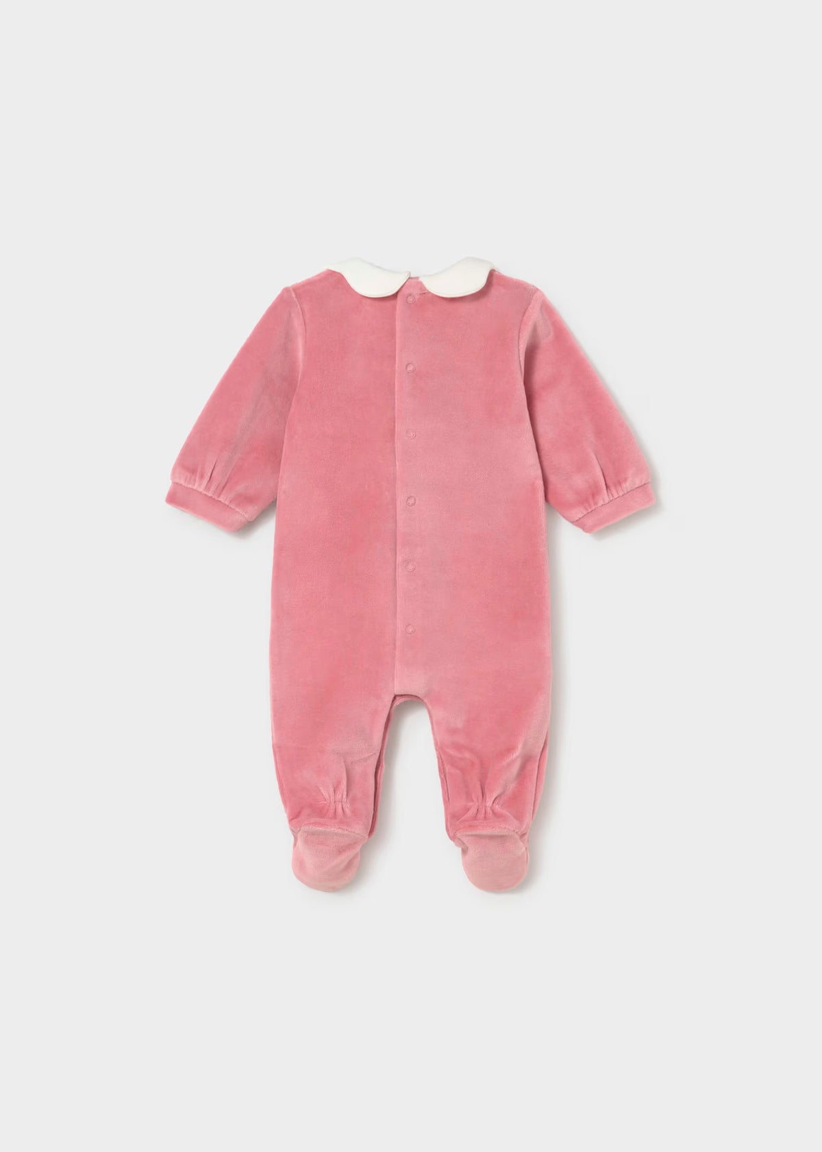 Pelele manga larga terciopelo rosa cipria