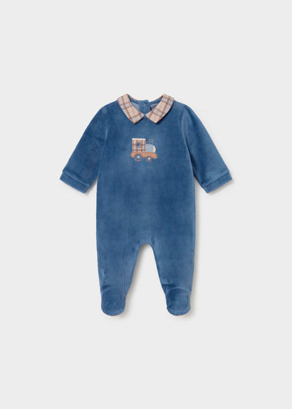 Pelele terciopelo azul blueberry