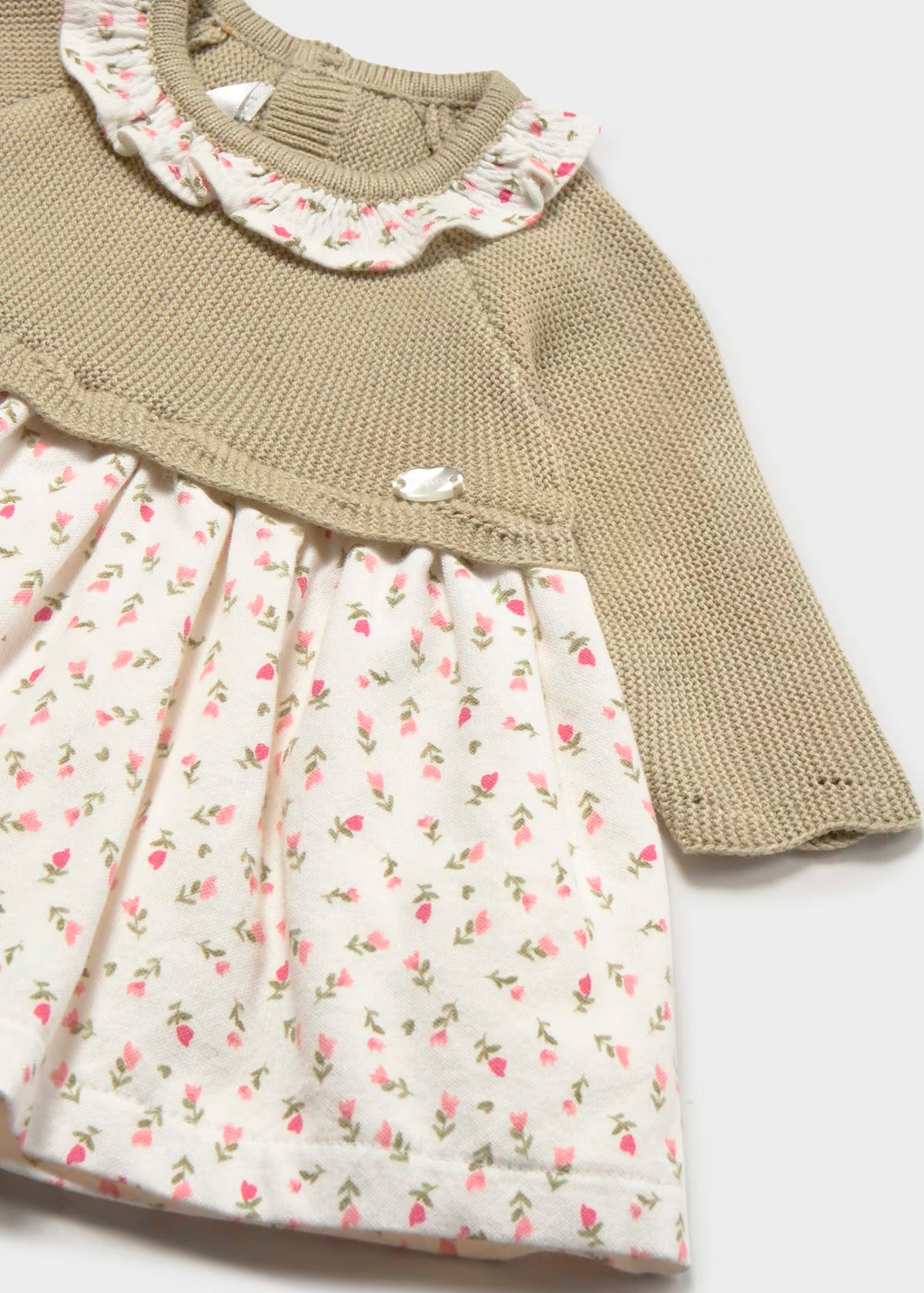 vestido tricot combinado color laurel