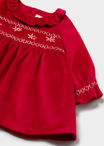 vestido terciopelo color rojo