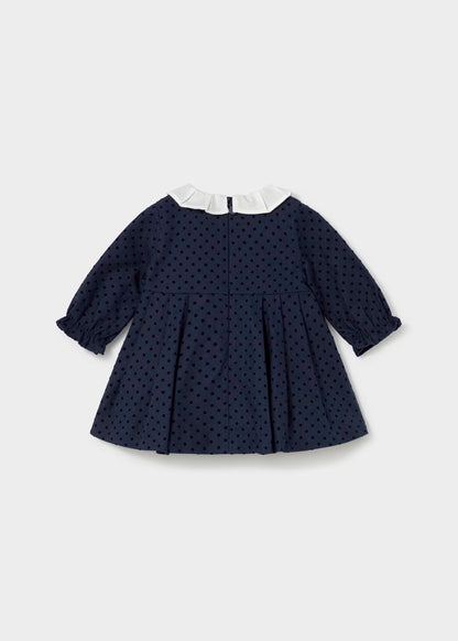 vestido puntos color navy