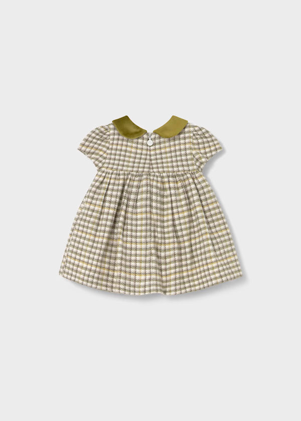 Vestido cuadros color aceituna