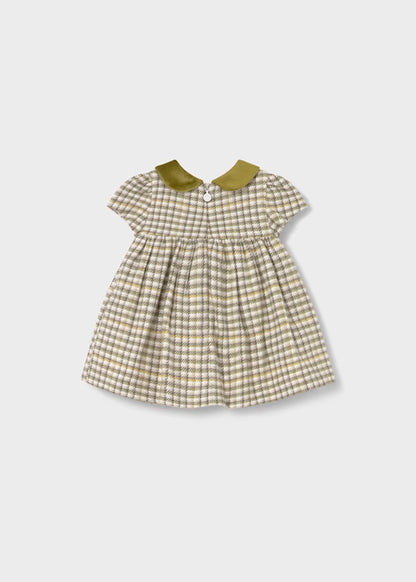 Vestido cuadros color aceituna