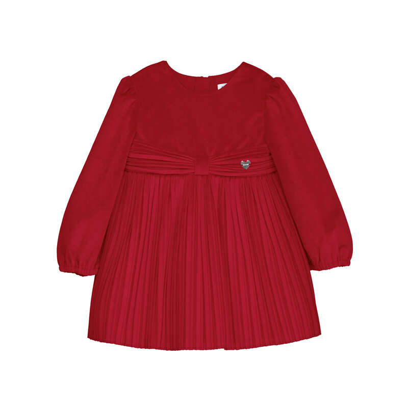 Vestido terciopelo plisado color rojo