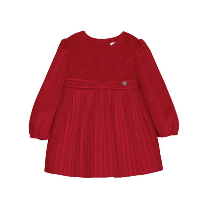 Vestido terciopelo plisado color rojo