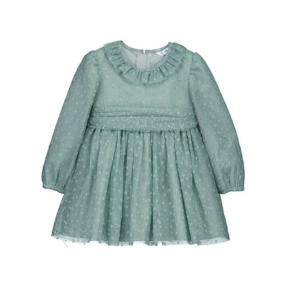 Vestido tul color laurel