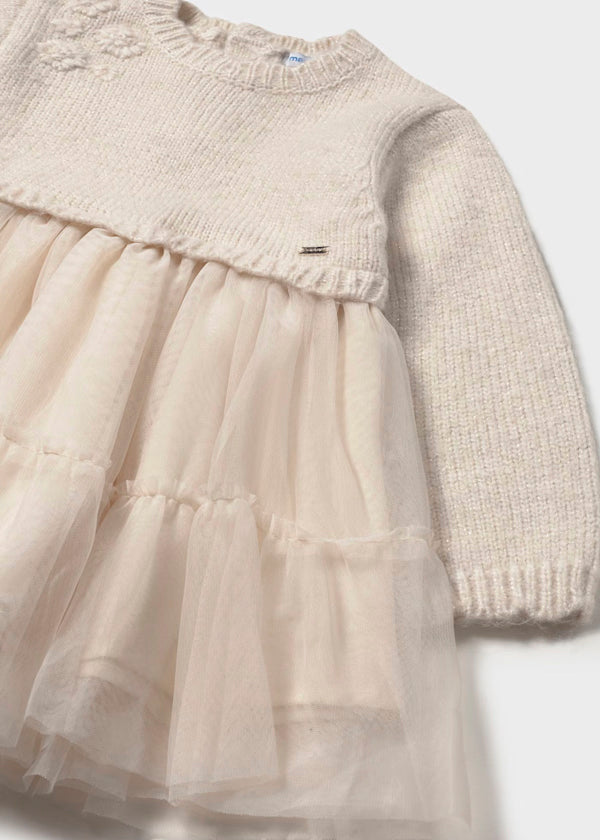 Vestido combinado tricot arena