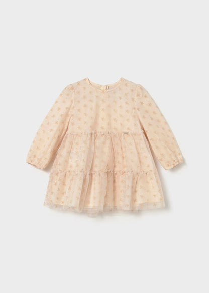 Vestido tul color Almendra