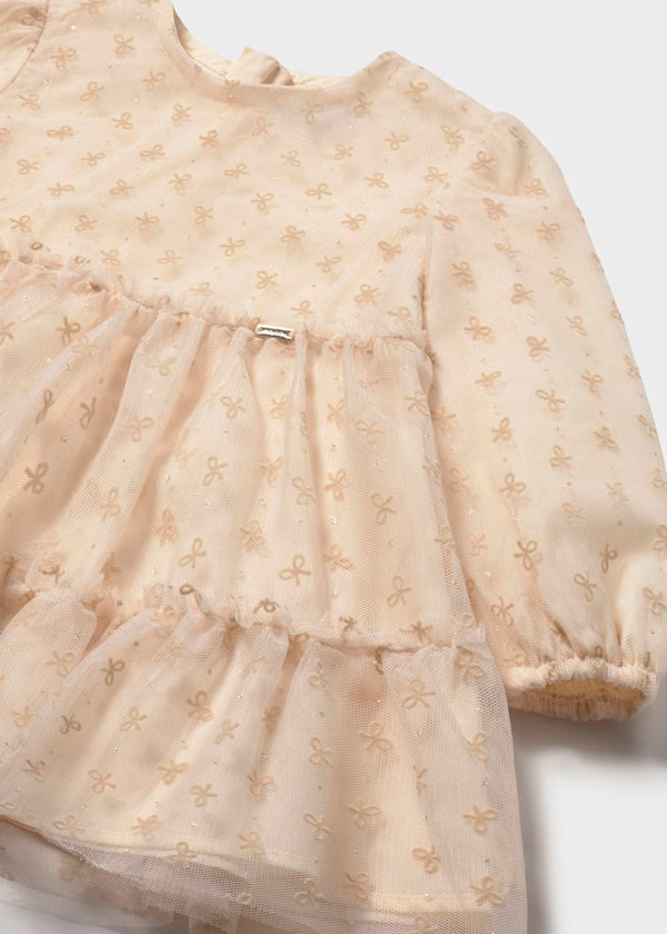 Vestido tul color Almendra