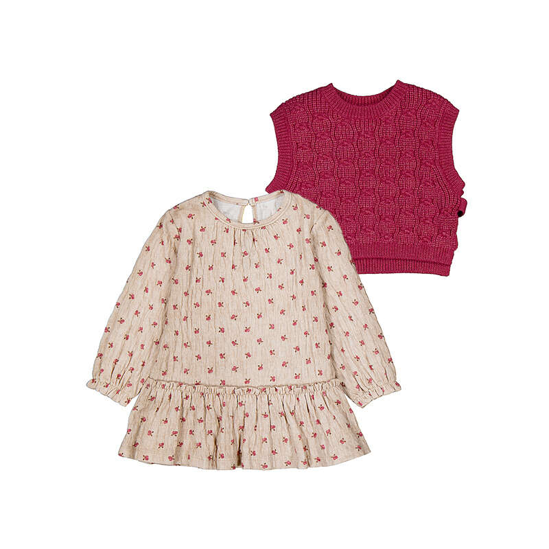 Vestido pétalo con chaleco
