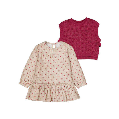 Vestido pétalo con chaleco