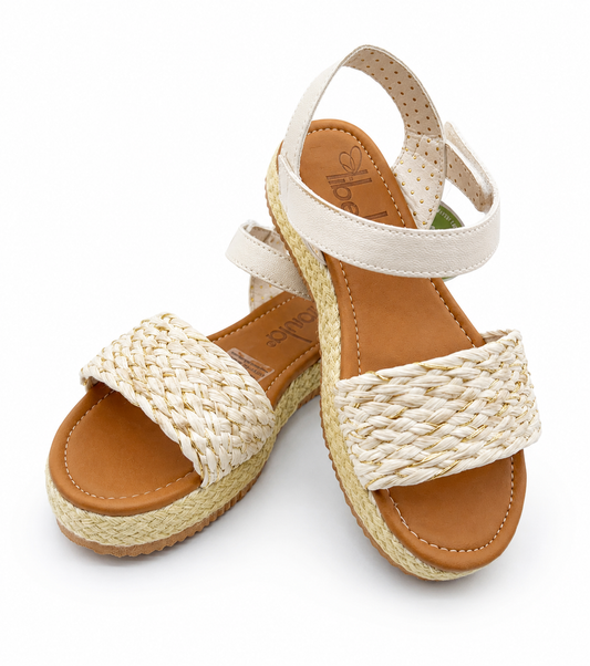 Huarache Juliette Niza Ivory Tira Tejido Tapetillo
