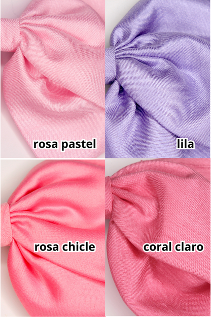 moño estilo victoria, angosto, disponible en 18 colores