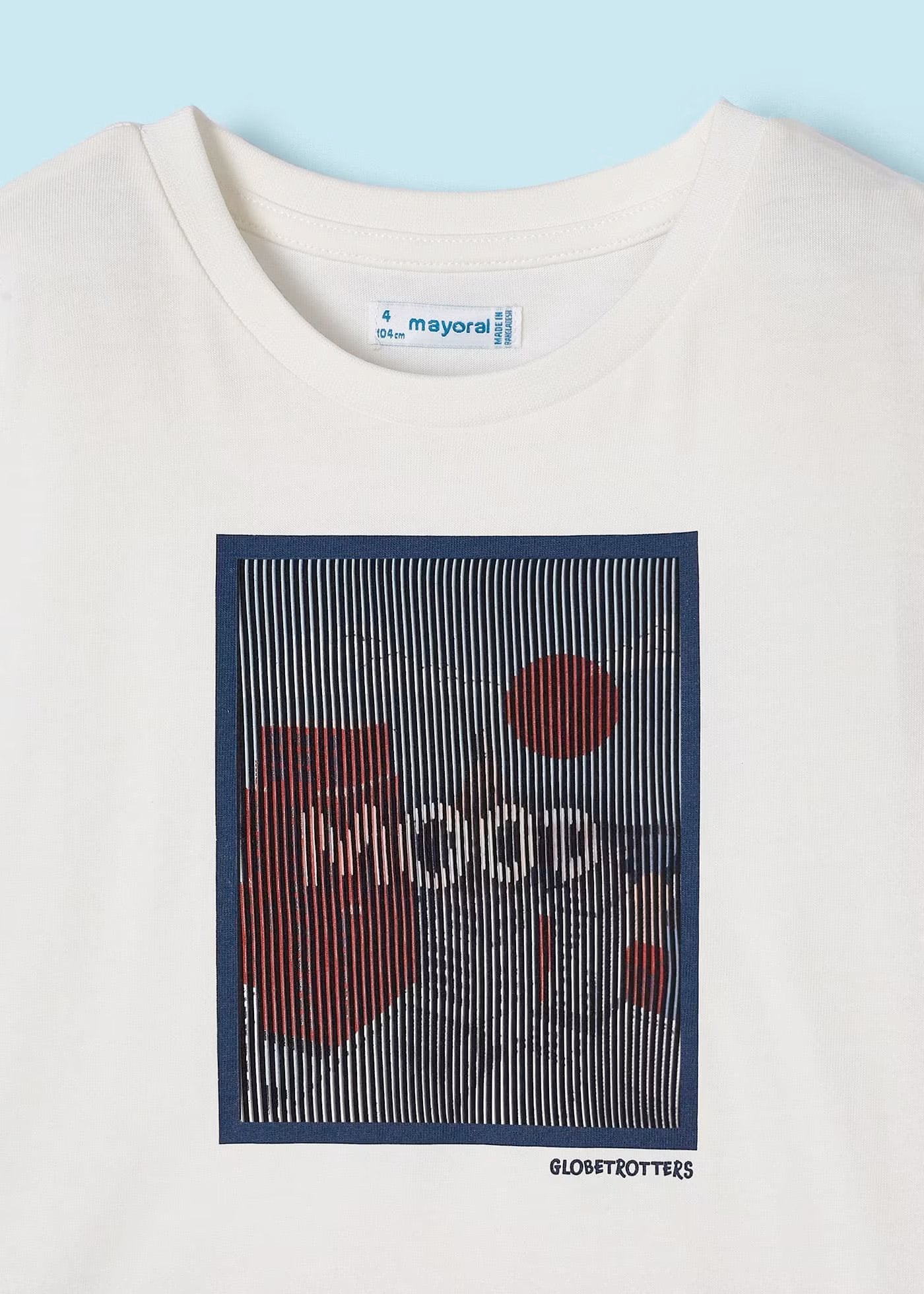 camiseta mayoral print holograma, vacay mood, color nata