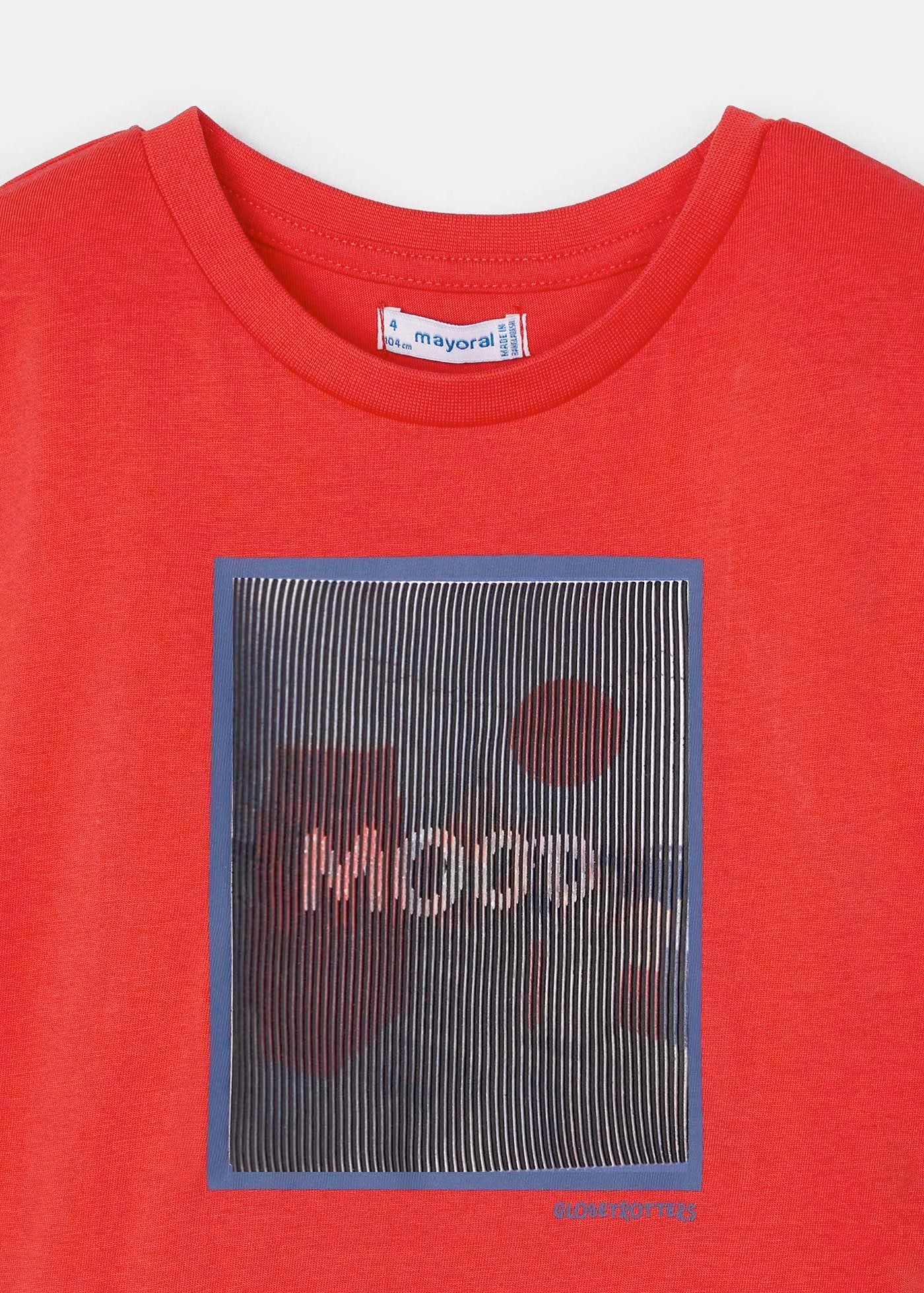 camiseta mayoral print holograma, vacay mood, color rojo