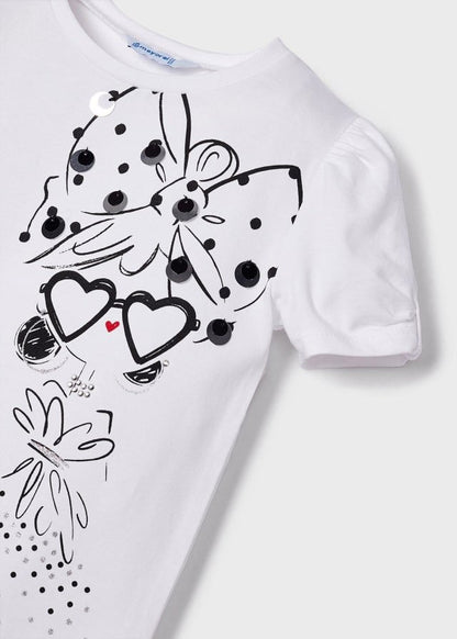 set playera corazón con short rojo