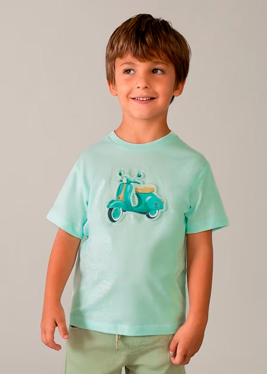 Camiseta Relieve Azul Menta