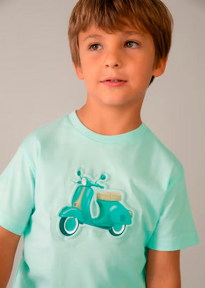 Camiseta Relieve Azul Menta