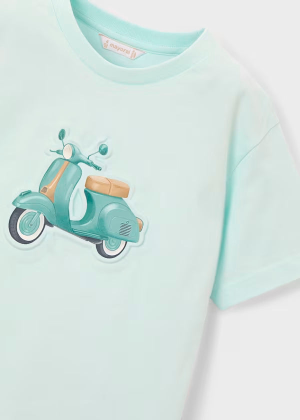 Camiseta Relieve Azul Menta