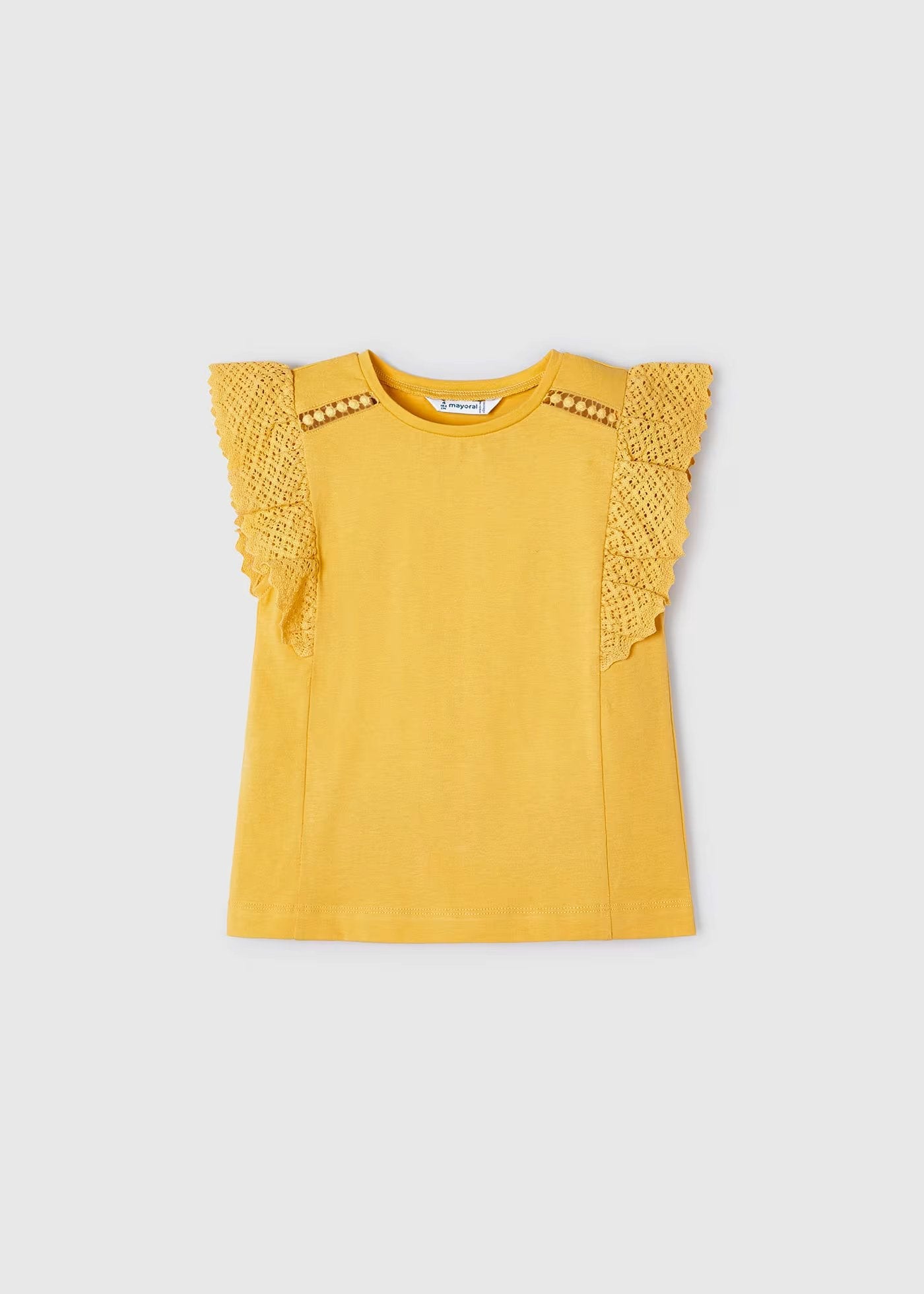 conjunto falda y blusa amarillo banana, mayoral