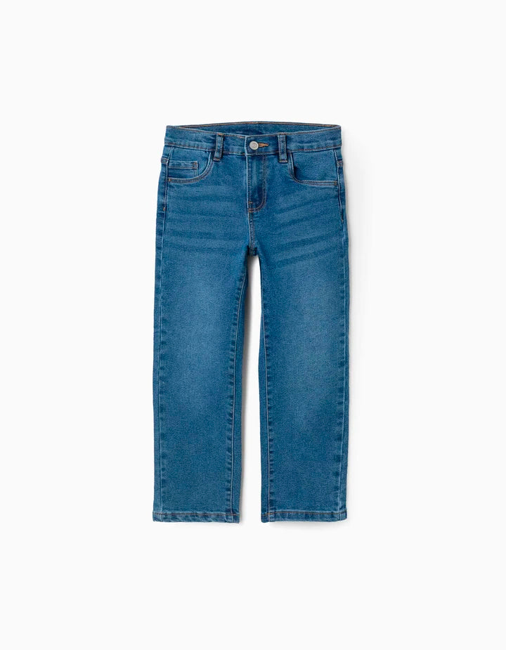 Pantalón vaquero recto para niño, azul oscuro