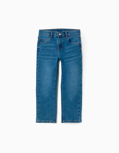 Pantalón vaquero recto para niño, azul oscuro