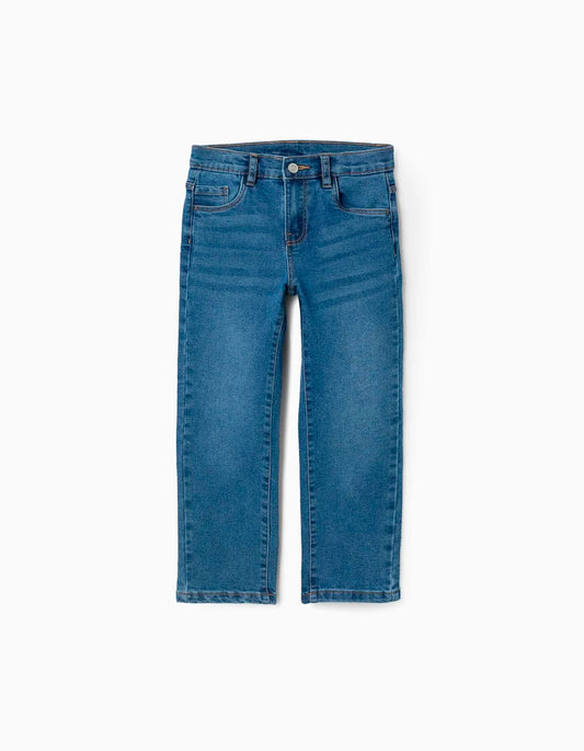 Pantalón vaquero recto para niño, azul oscuro