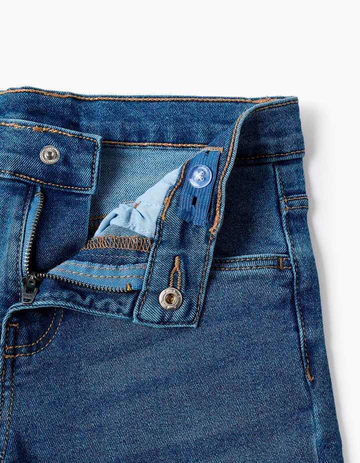 Pantalón vaquero recto para niño, azul oscuro