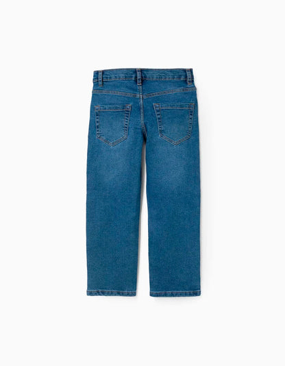 Pantalón vaquero recto para niño, azul oscuro