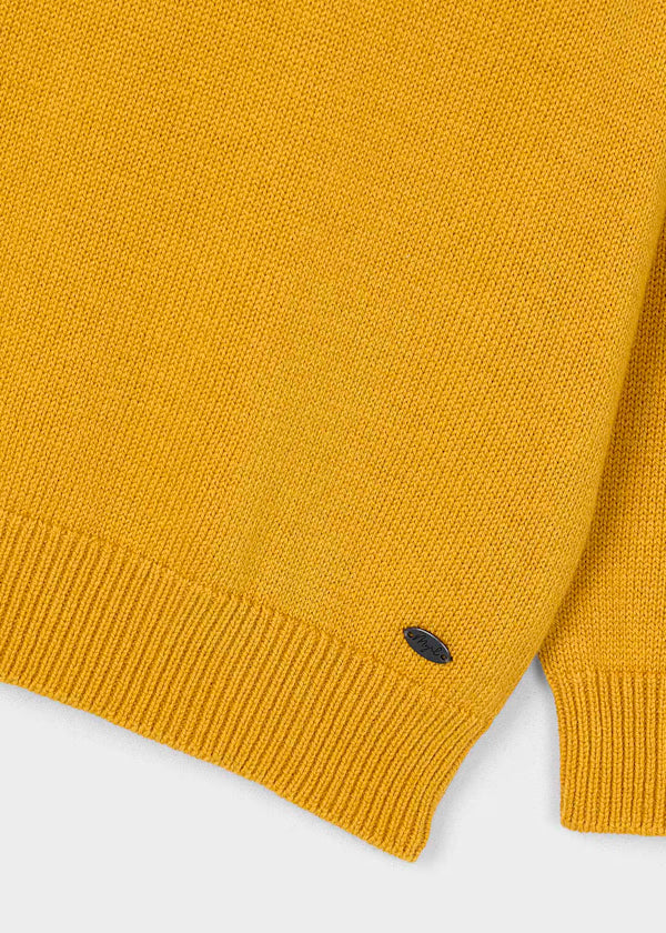 Jersey básico Mostaza. cuello redondo