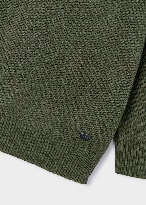 Jersey básico Oliva. cuello redondo