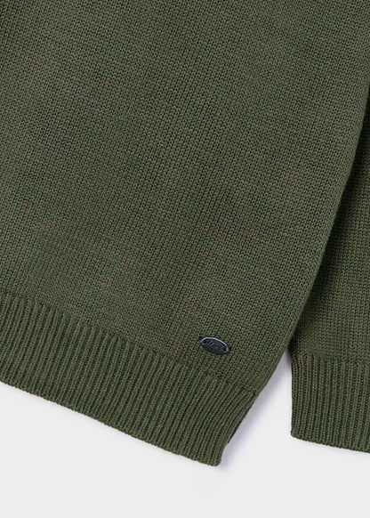 Jersey básico Oliva. cuello redondo