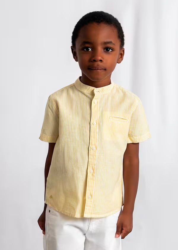 Camisa Cuello Mao verde olivo