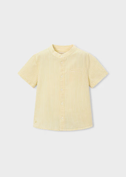 Camisa Cuello Mao verde olivo