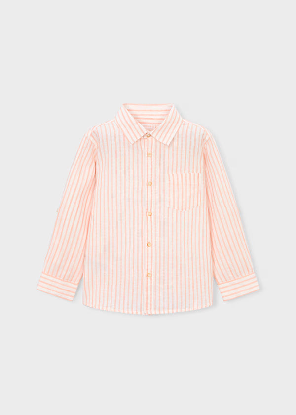 Camisa Manga Larga Lino Peach