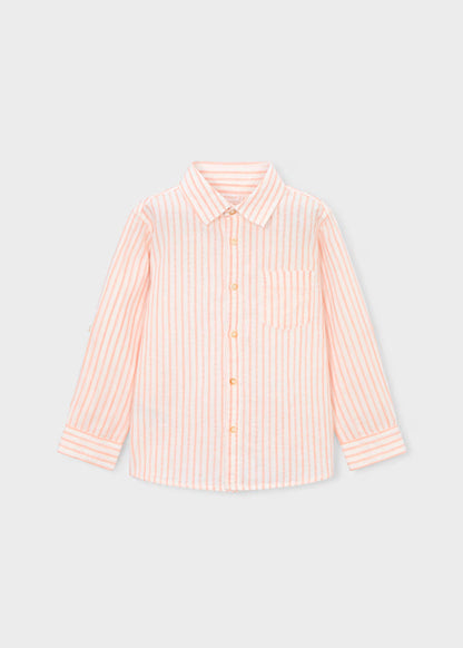 Camisa Manga Larga Lino Peach