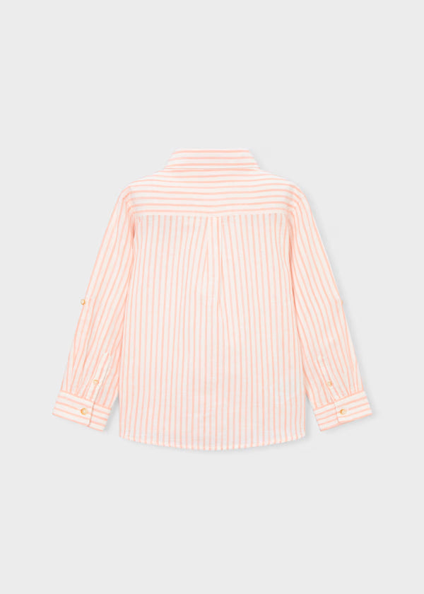 Camisa Manga Larga Lino Peach