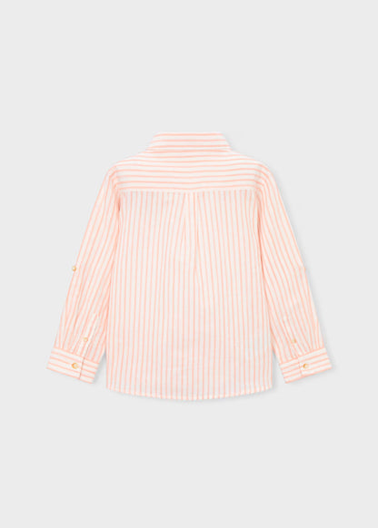 Camisa Manga Larga Lino Peach