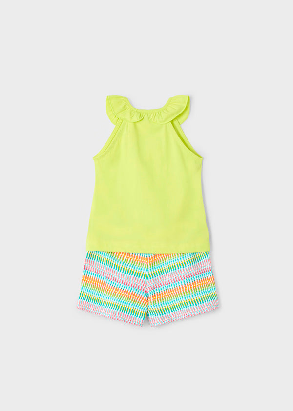 Conjunto short y playera helado limón, niña