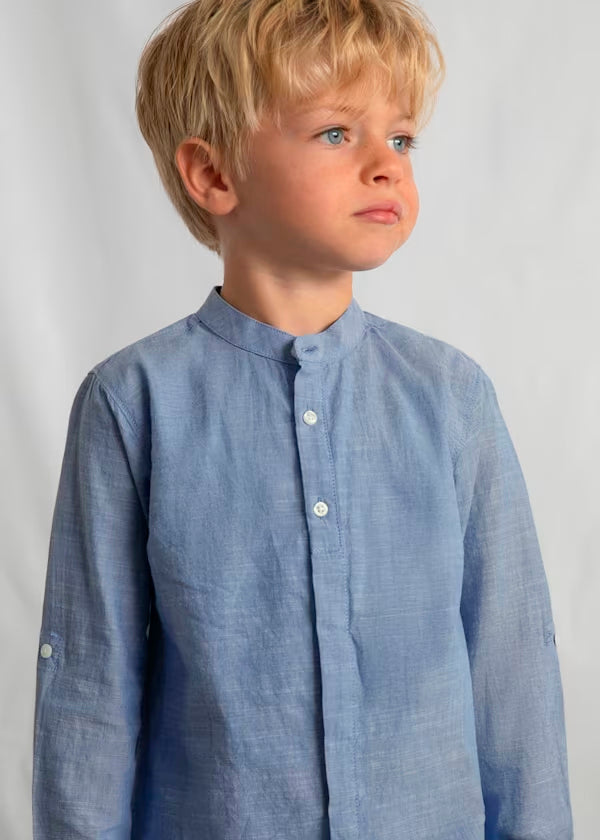 Conjunto de bermuda y camisa con lino de manga larga