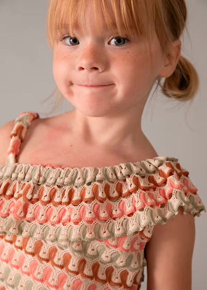 Conjunto short y top asimétrico mandarina