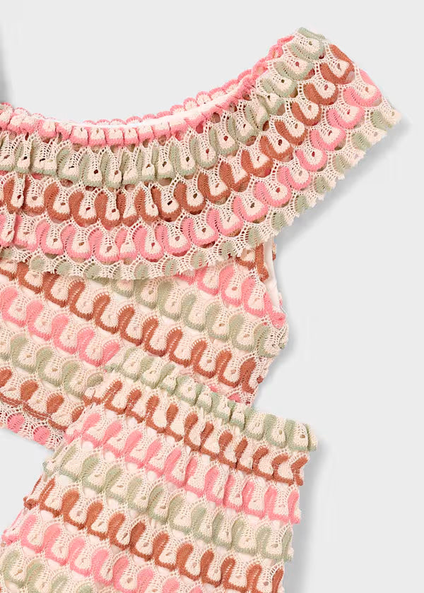 Conjunto short y top asimétrico mandarina